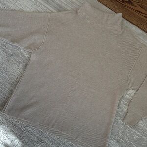 Free People Women's Cream Turtleneck Sweater